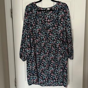 H&M floral long sleeve dress, size L